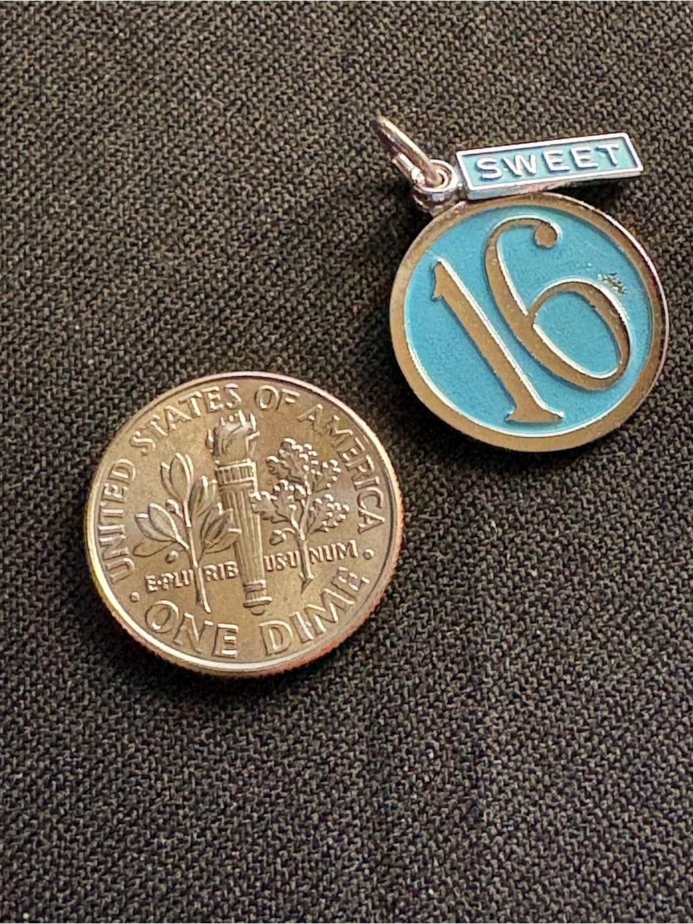 Sweet 16 Blue Enamel Sterling silver Charm